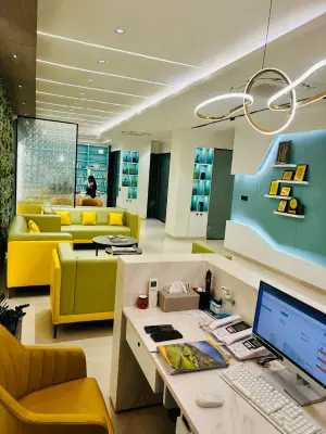 Front desk and waiting area at Ehsaas